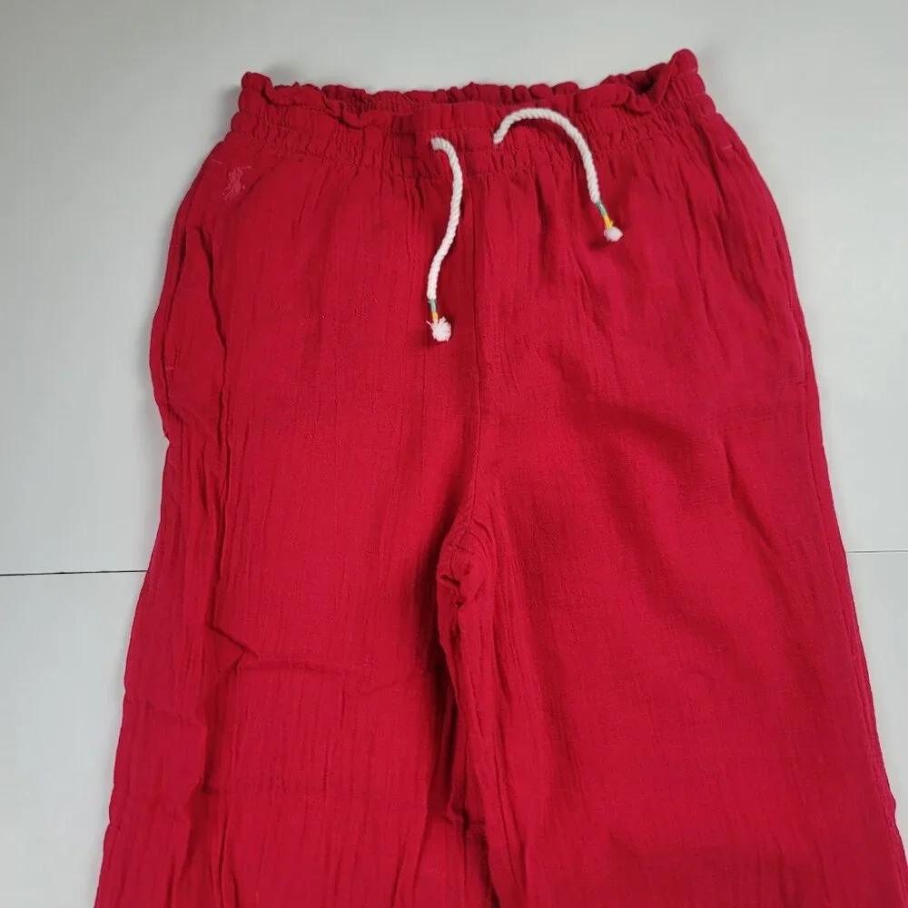 Polo Ralph Lauren Girls Gauze Pant Size 7 Wide Leg Pull On Summer